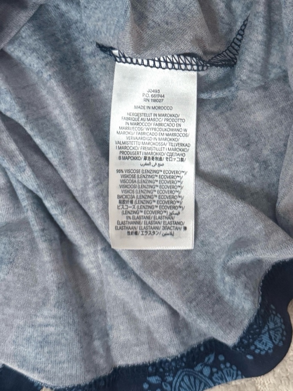 Boden Blue Print Abigail Jersey Dress size 12R - Picture 8 of 8